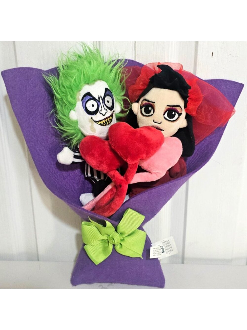 Beetlejuice and Lydia Plush Wedding Bouquet Halloween Valentine's Day Gift Movie